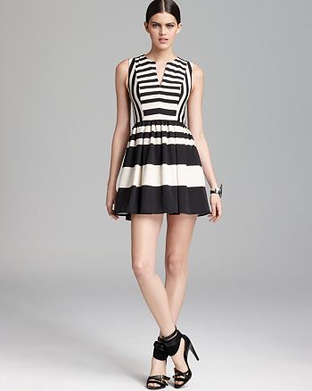 ABS by Allen Schwartz Striped Dress - Sleeveless | Bloomingdale's