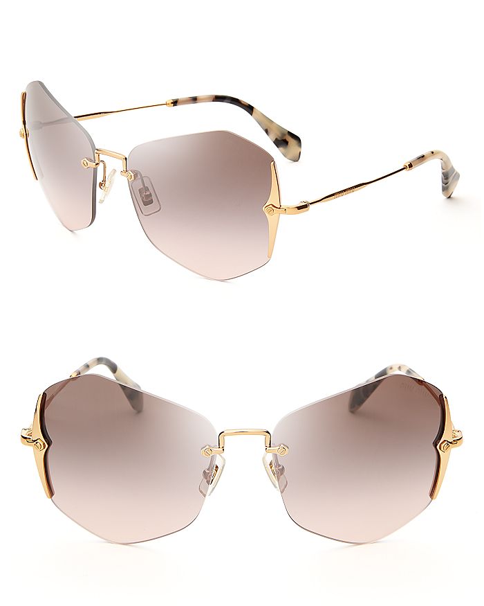 Miu miu semi deals rimless sunglasses