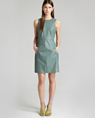 reiss leather dress