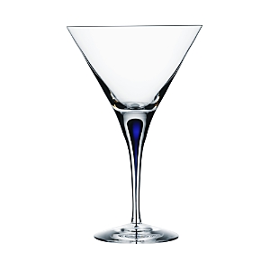 Shop Orrefors Intermezzo Blue Martini Glass In Clear/blue