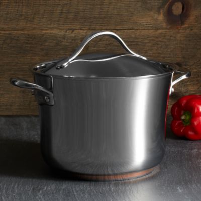 Anolon Nouvelle Stainless Steel 6.5-Quart Covered Stock Pot