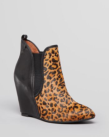 Jeffrey Campbell Pointed Toe Wedge Booties Harrison Leopard Print Bloomingdale S