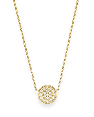 Diamond Pave Disk Pendant in 14K Yellow Gold, 0.25 ct. t.w.