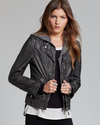 Doma Jacket - Washed Leather Moto | Bloomingdale's
