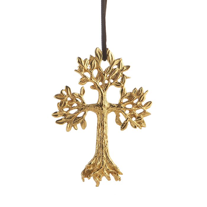 MICHAEL ARAM LEAFY CROSS ORNAMENT,132384