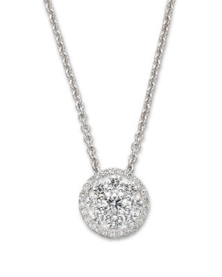 Roberto Coin - Roberto Coin Diamond Pendant Necklace in 18K White Gold, 16"