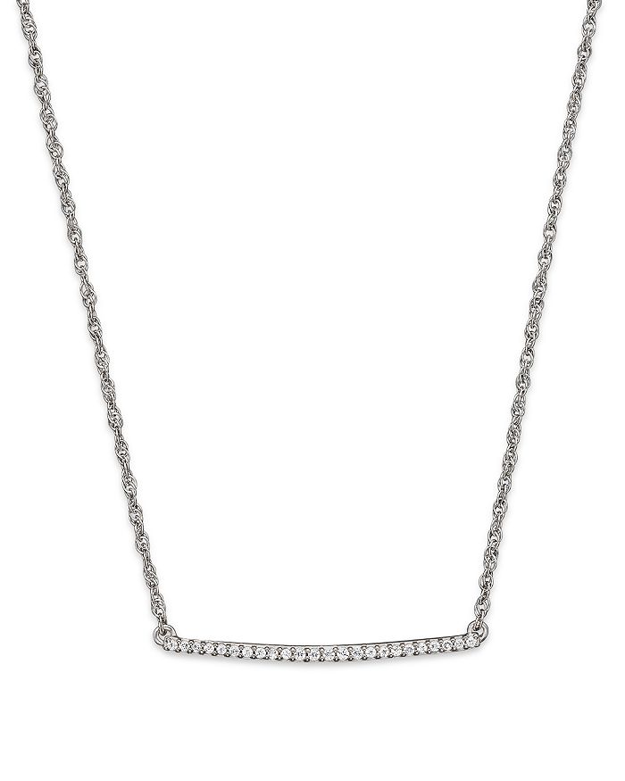 Bloomingdale's Diamond Bar Necklace In 14k White Gold, 0.10 Ct. T.w.