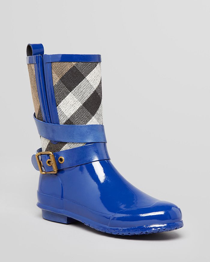 Burberry rain boots womens on sale blue