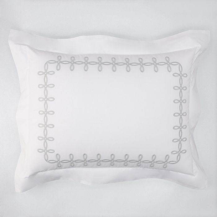 Matouk Gordian Knot Percale Standard Sham In Silver