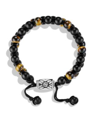Men's Spiritual Beads Two-Row Bracelet with Black Onyx & Tiger's Eye