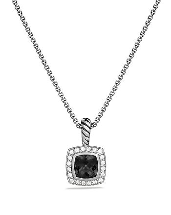 David Yurman - Petite Albion Pendant with Black Onyx and Diamonds on Chain, 17"