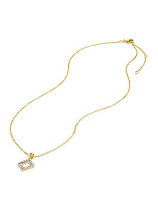 Cable Collectibles Quatrefoil Pendant Necklace with Diamonds in 18K Gold