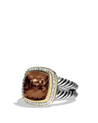 David Yurman - Albion Ring with Smoky Quartz, Diamonds, and Gold
