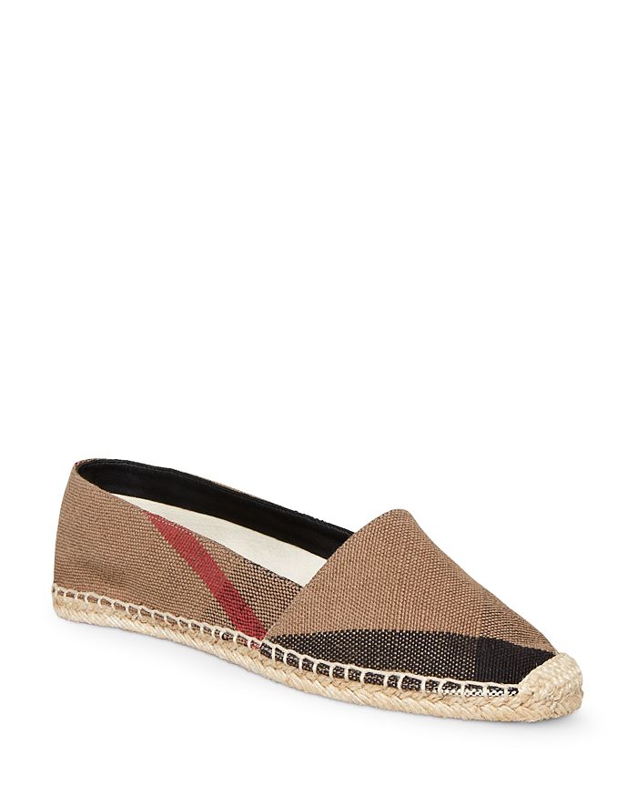 Classic Checkered Comfort: Burberry Hodgeson Check Print Espadrille Flat