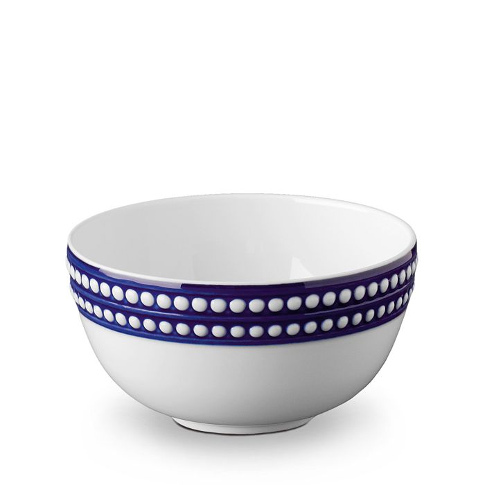 Shop L'objet Perlee Bleu Cereal Bowl In Blue, White