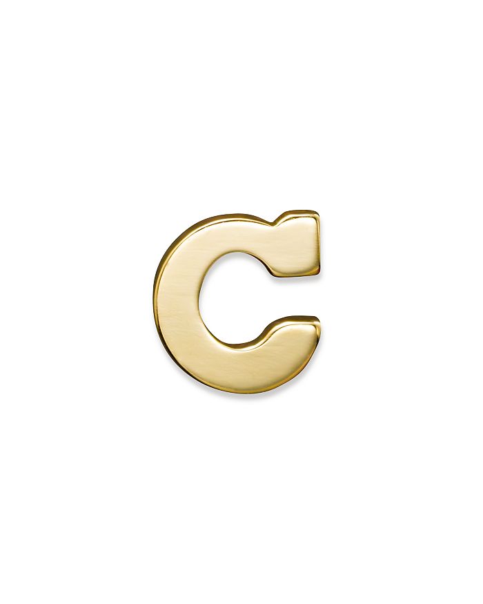 Zoë Chicco 14k Yellow Gold Single Initial Stud Earring In C