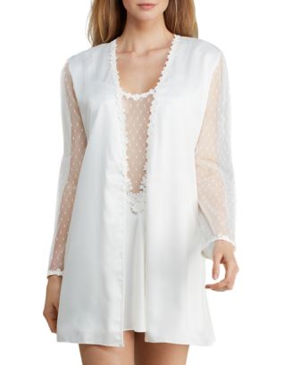 Flora Nikrooz Showstopper Charmeuse Cover-Up Robe & Chemise ...