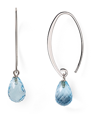 Sterling Silver & Blue Topaz Drop Earrings - 100% Exclusive