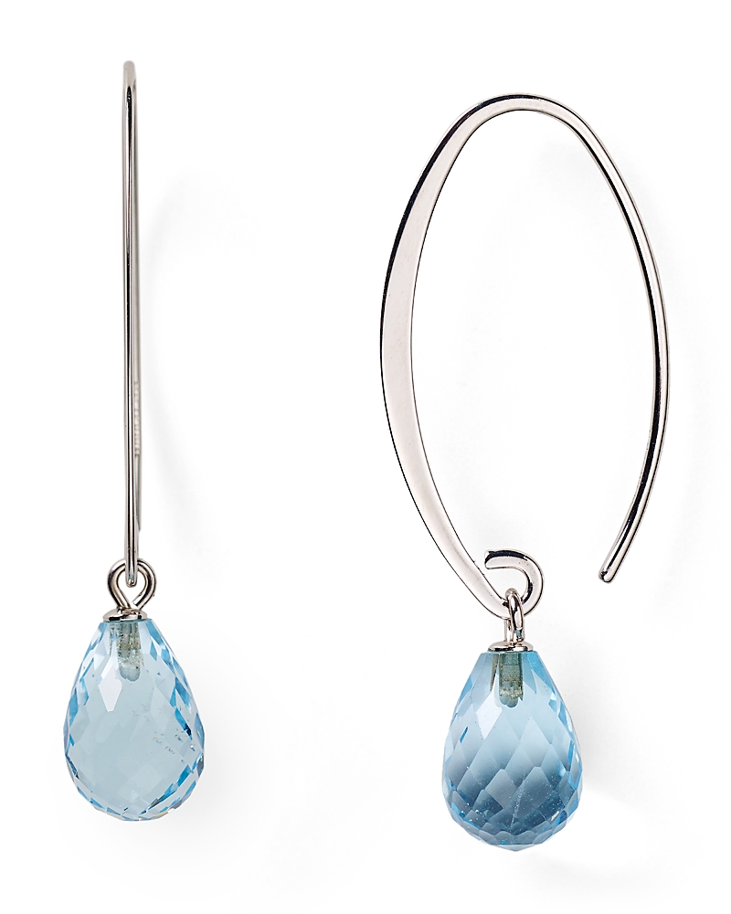 Sterling Silver & Blue Topaz Drop Earrings