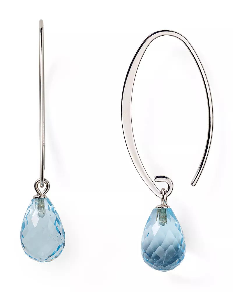 Sterling Silver & Blue Topaz Drop Earrings