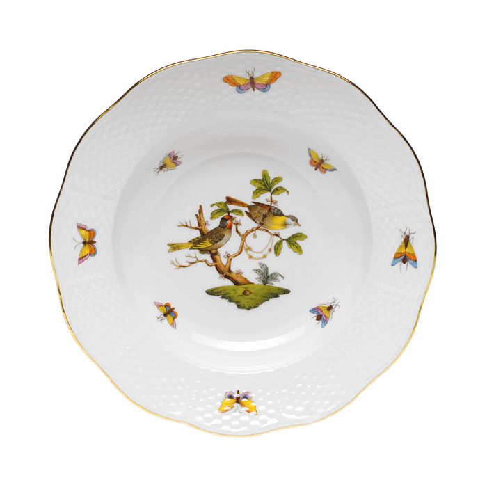 Herend Rothschild Bird Rimmed Soup Bowl, Motif #11 In Multi-color