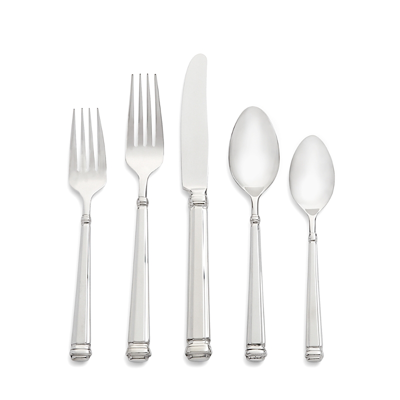 Kate Spade Abington Square 5-piece Flatware Set In Silver