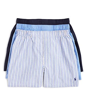 Polo Ralph Lauren Classic Fit Woven Boxers, Pack of 3
