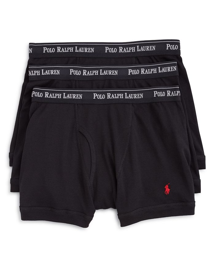 Shop Polo Ralph Lauren Boxer Briefs, Pack Of 3 In Black