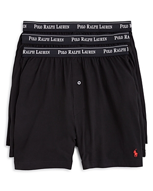 Polo Ralph Lauren Classic Fit Cotton Knit Boxers, Set Of 3 In Black