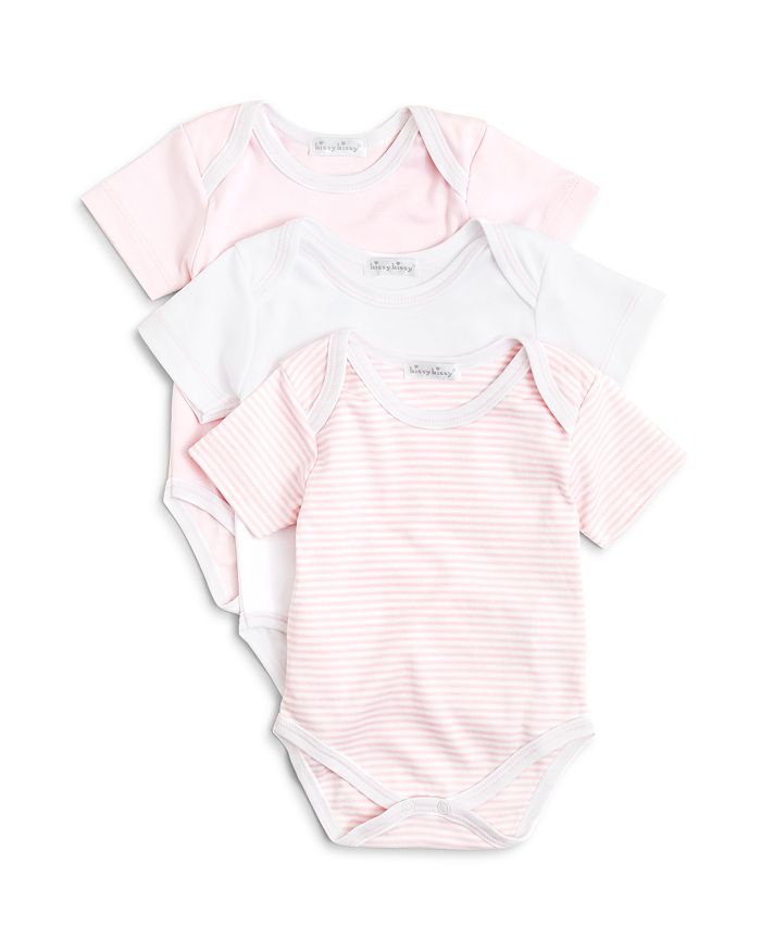 Shop Kissy Kissy Girls' Stripe & Solid Bodysuit, 3 Pack - Baby In Pink Stripe