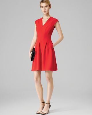 REISS Dress - Lizzie Pleat Front Detail 
