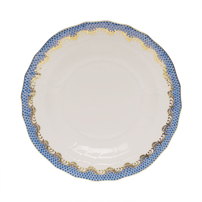 Herend Fish Scale Dessert Plate In Blue