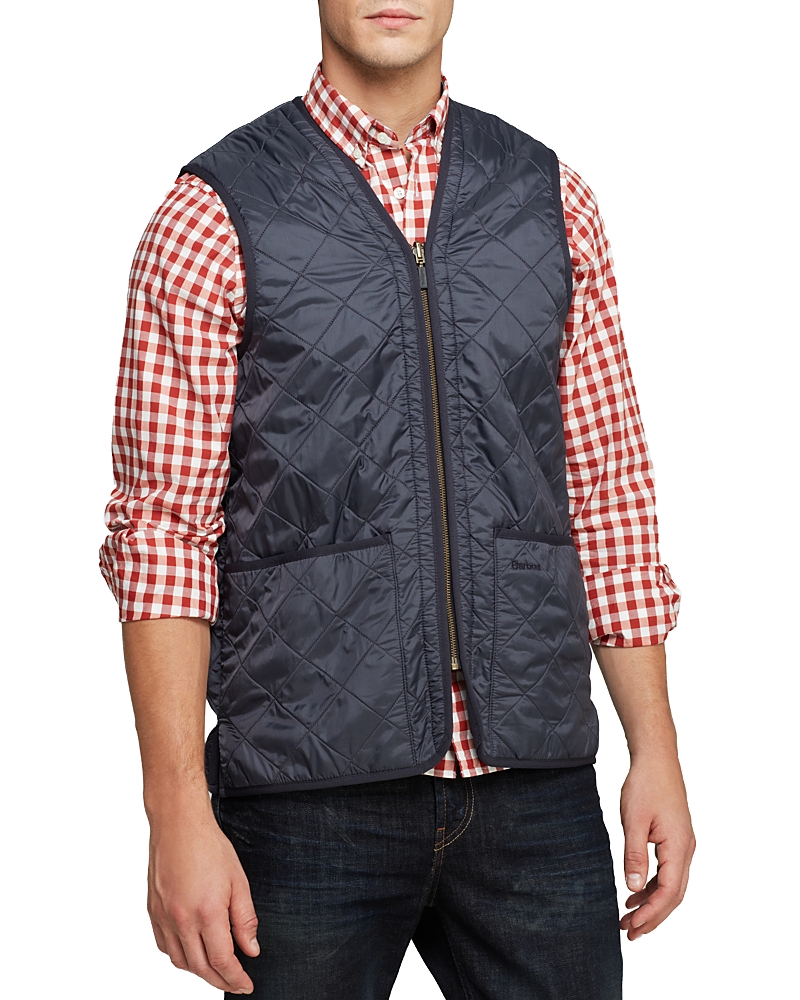 Barbour Navy Blue Padded Waistcoat With Diamond Quilting In Navy