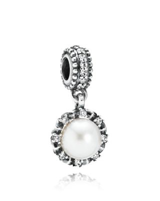 Pandora Everlasting Grace good Dangle Charm with Clear CZ & Pearl