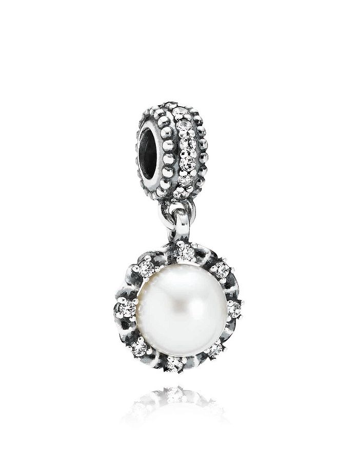 Pandora Dangle Charm - Cultured Freshwater Pearl, Sterling Silver & Cubic  Zirconia Everlasting Grace, Moments Collection