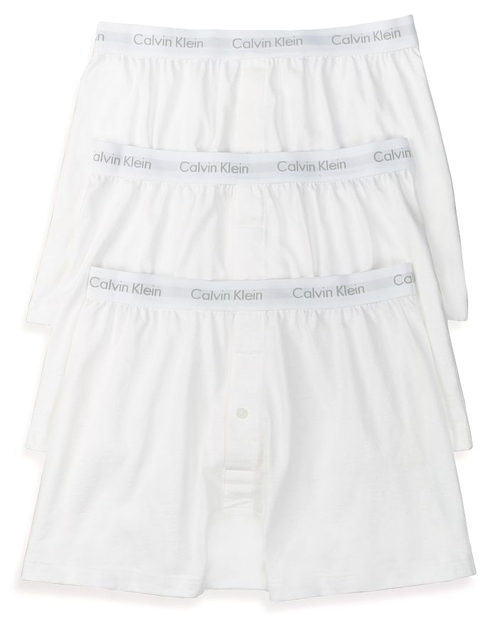 Calvin Klein Cotton Classics Knit Boxers, Pack Of 3 In White
