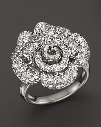 Bloomingdale's Diamond Rose Ring in 14K White Gold, 1.10 ct. t.w ...