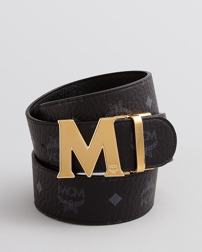Shop Mcm Men's Claus Reversible Belt In Black