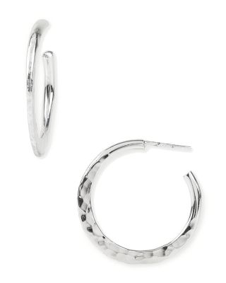 argento vivo hammered hoop earrings