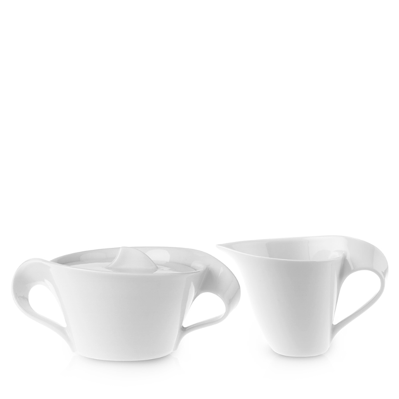 Villeroy & Boch New Wave Sugar & Creamer Set In White