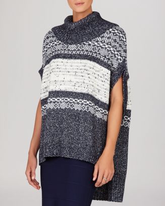 Tunique Oversize BCBGMAXAZRIA ELINOR - Taille S, Gris Chiné - Laine, Acrylique, Cachemire - Neuf Avec étiquettes