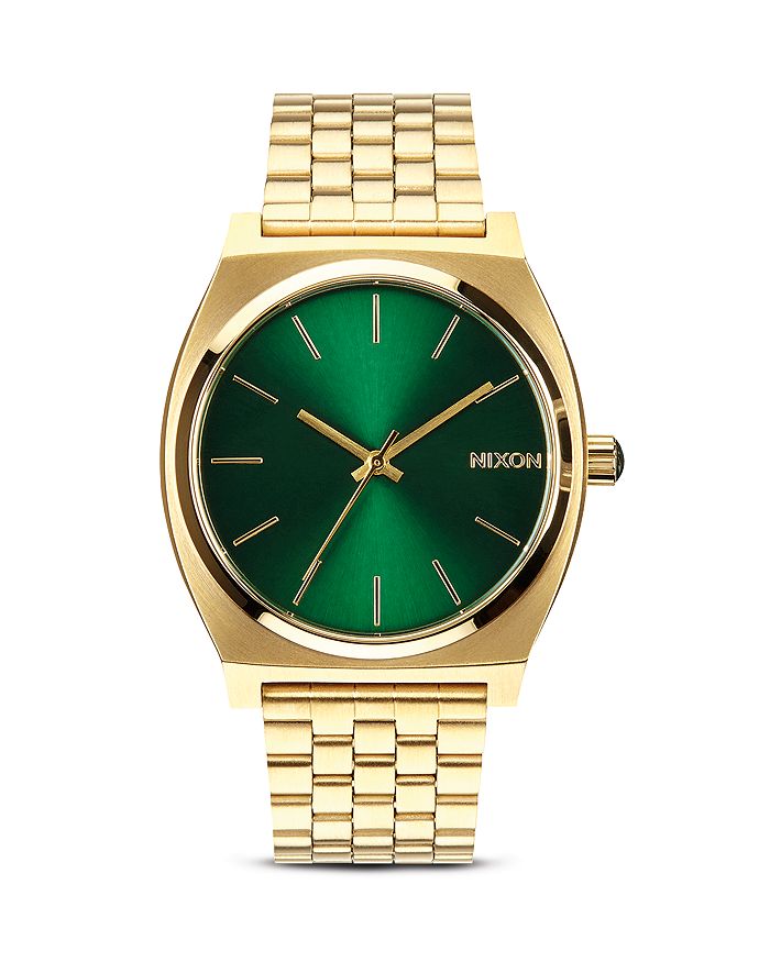 Shop Nixon The Time Teller Watch, 37mm In Green Sunray