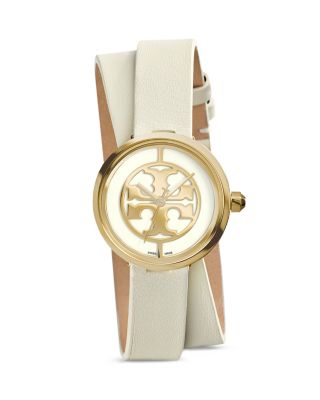 1点SALE!TORY BURCH Reva Double-Wrap Watch 28mm Tory Burch Women's Reva Black Leather Double Wrap Strap