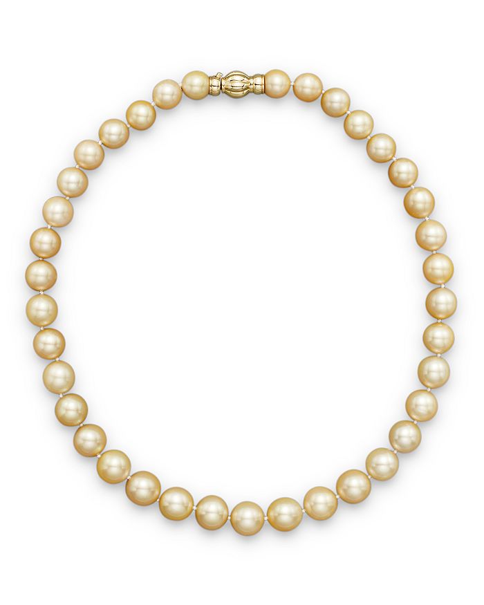 Bloomingdale's Cultured Golden South Sea Pearl Necklace In 14k Yellow Gold, 17