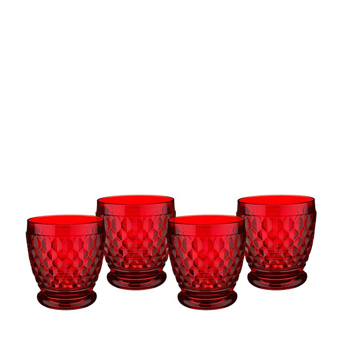 Villeroy & Boch Boston Double Old-fashioned Glass, Set Of 4 In Red