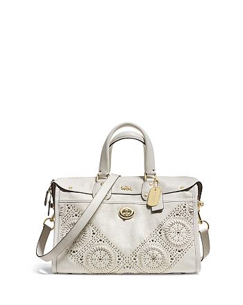 COACH Mini Studs Rhyder Satchel in Leather | Bloomingdale's