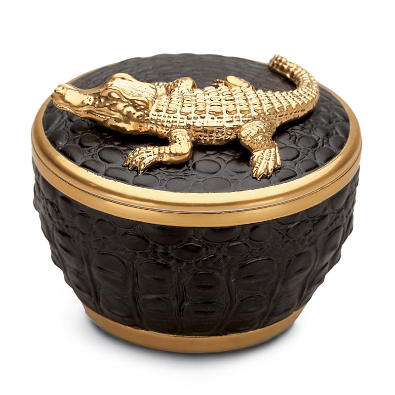 L'objet Gold Crocodile Pink Champagne Scented Candle In Black/gold