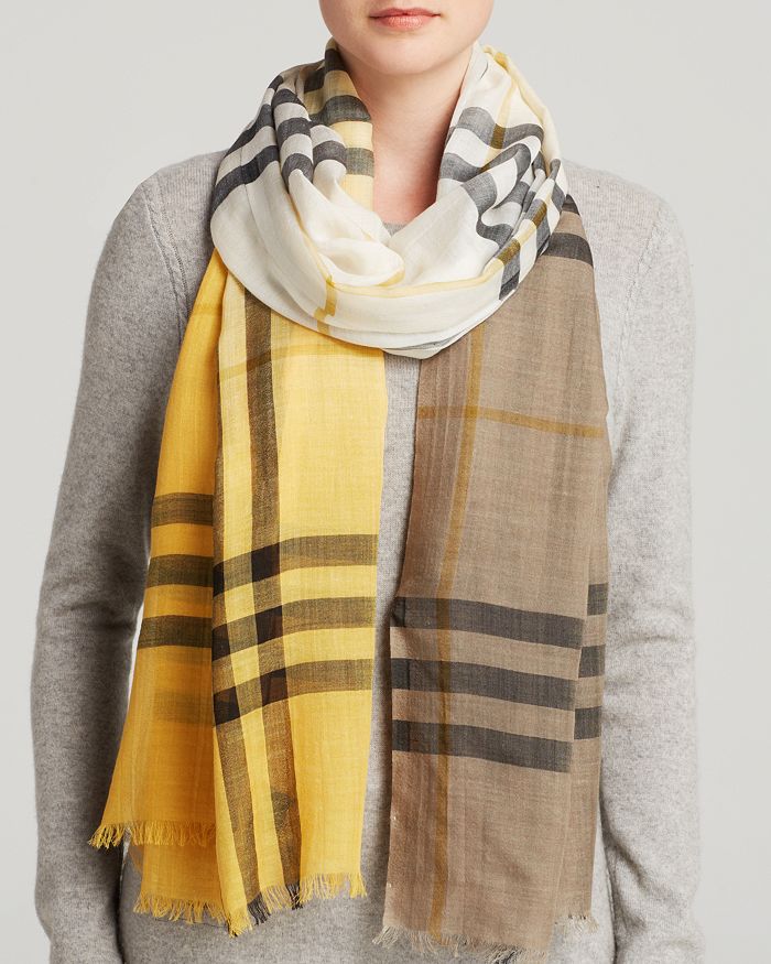 Burberry Ombré Giant Check Gauze Scarf Bloomingdale's