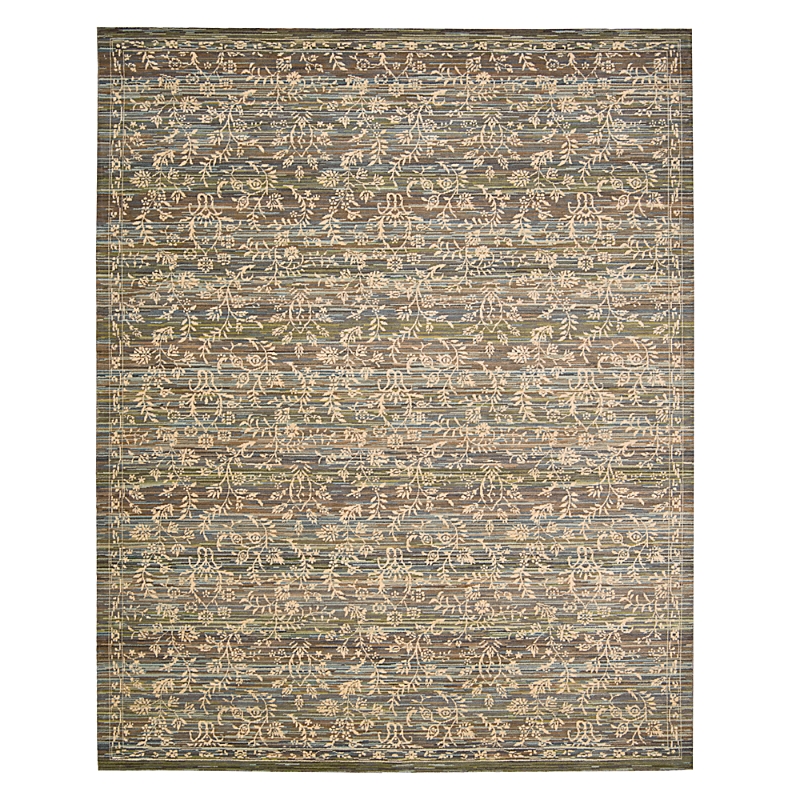 Nourison Rhapsody Rh012 Collection Area Rug, 5'6 X 8' In Blue Moss