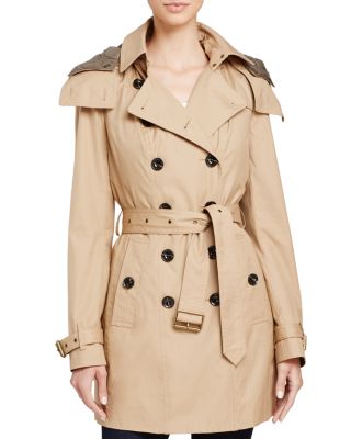 Reymoore Hooded Cotton Trench Coat 